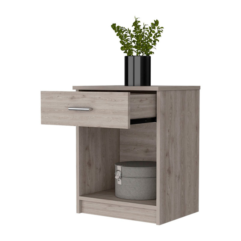 Table de chevet, 1 tiroir, tablette inférieure, plateau supérieur, table de chevet Pictor