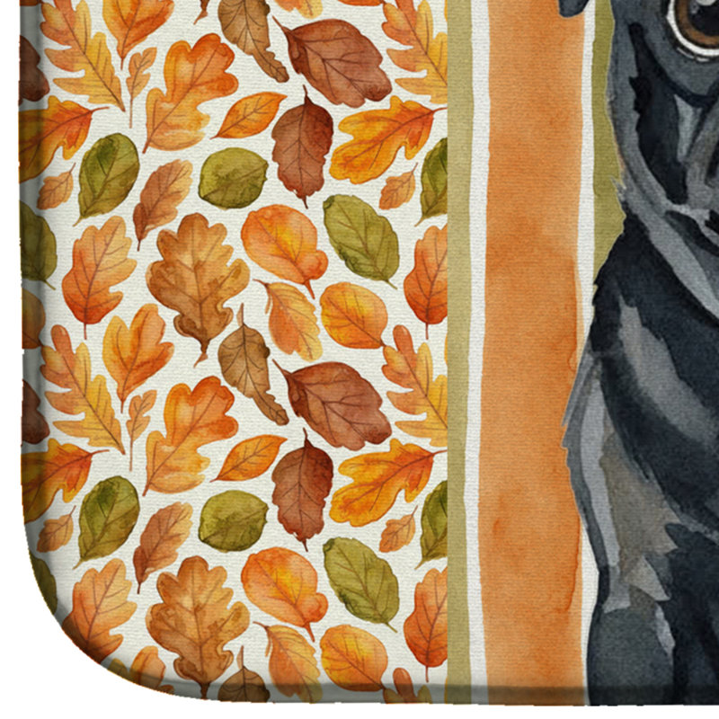 Black Pug Heirloom Fall Dish Drying Mat