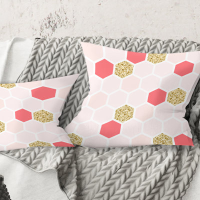 Coussin décoratif doré Mid-Century
