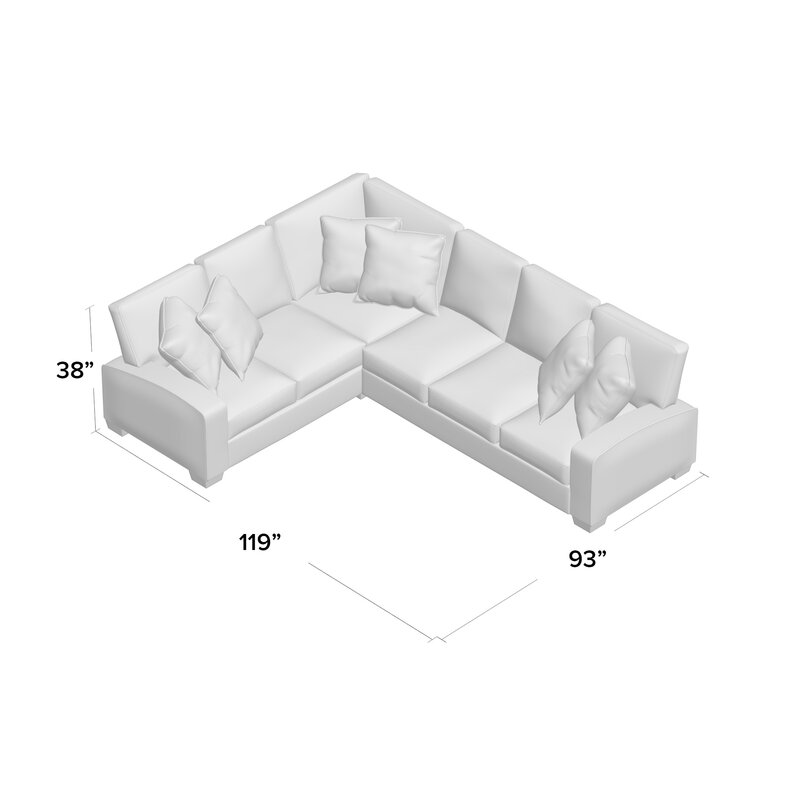 Lark Manor Ahleen 2 - Piece Upholstered Sectional & Reviews | Wayfair