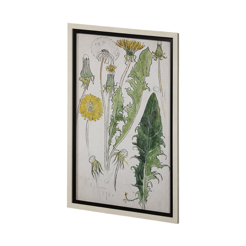 Maskros Akvarellmalning by John Bauer Hand Embelished Textured Framed Art Print Matted under Glass