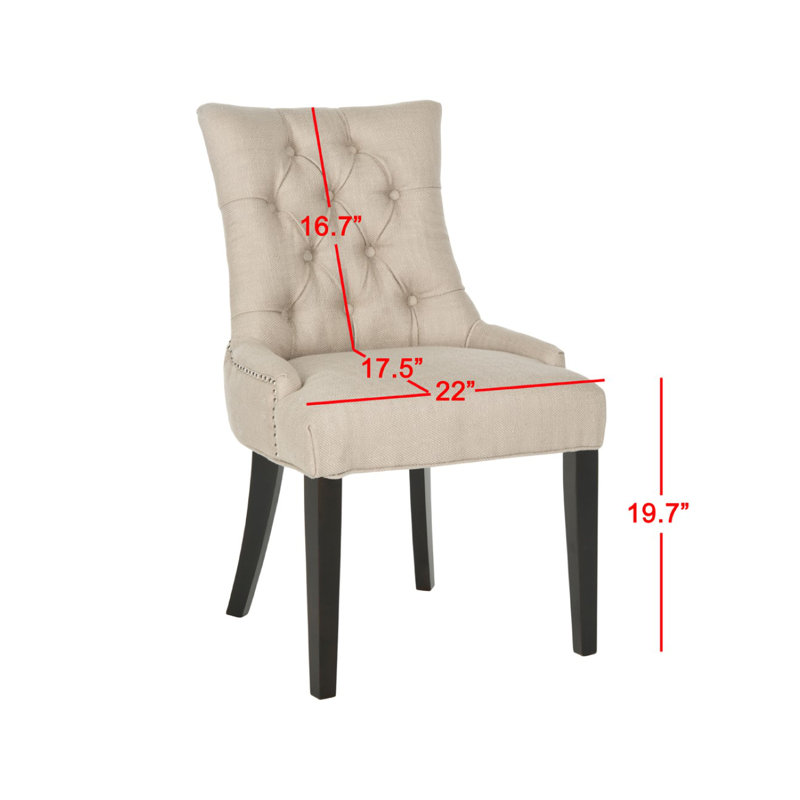 19.5'' H Upholstered Side Chair, Antique Gold, Rustic Black