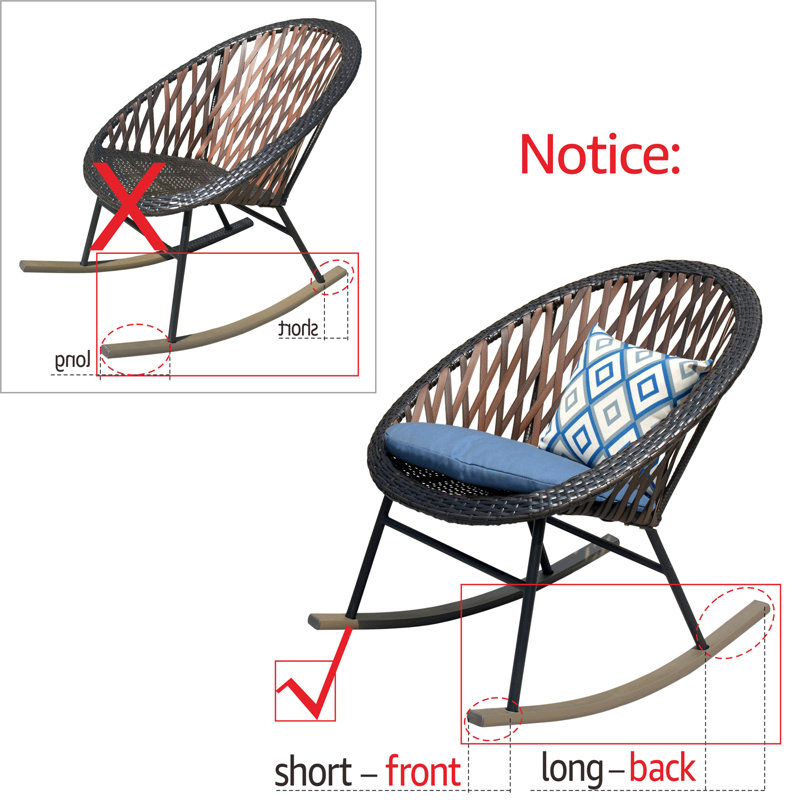 Bayou Breeze Baum Steel Outdoor Rocker Chair & Reviews | Wayfair