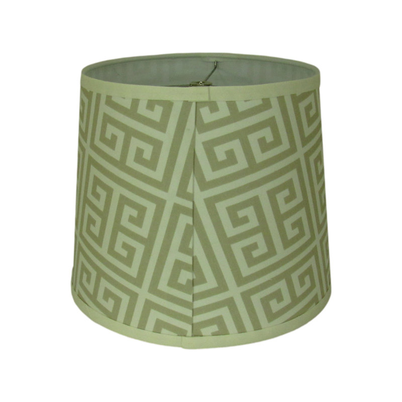 Abat-jour tambour en clé grecque - Motif géométrique avec rondelle d'araignée convenant aux lampes de table ou de plancher
