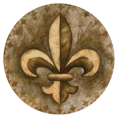 Sanner Fleur De Lis 4-Pack Natural Sandstone Coasters