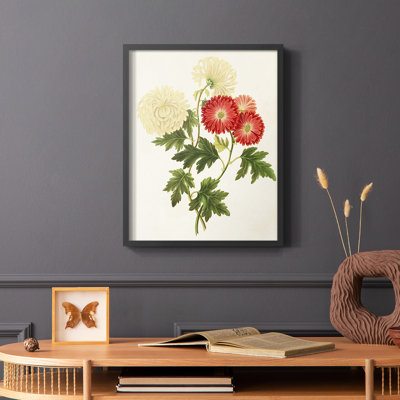 Fleurs des saisons I, reproduction encadrée - bois massif