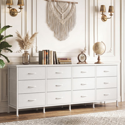 12-Drawer Dresser Chest of Drawers, Large Storage Dresser Cabinet/ TV Stand for 65-80" TV