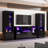 Melinde 71'' H X 23.6'' W 5-Tier Modern High Gloss Led Standard Storage Bookcase,Black-100562512