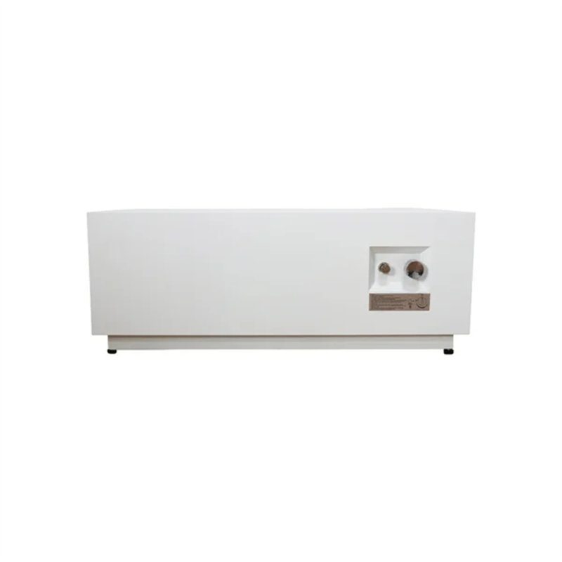 Table de foyer d'extérieur en acier 16 po x l 42 po avec couvercle, Blanc