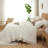 Ruffle Comforter Set 3 Pieces-Bedding for All Seasons Fluffy Vintage Farmhouse Comforter With Two Pillowcases-117190144-117190142