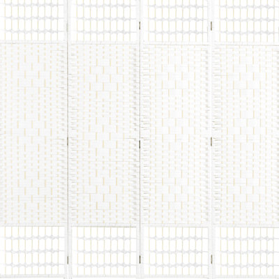 4 Panel Room Divider Partition, Folding White Wave Fiber Privacy Screen, Home Office Choice, Stylish Barrier Screen Wall, 5.6' For Office, Elegant Opt