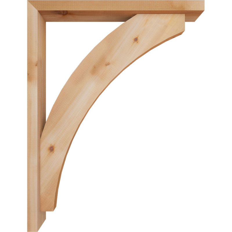 Thorton Block Bracket with Offset Brace, 34 x 26, 3 1/2"W Western Red Cedar (Smooth)