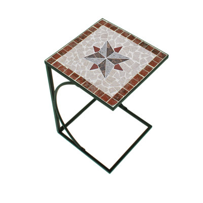 Wurster Square Stone Iron Outdoor Side Table - 35 cm W 35 cm D