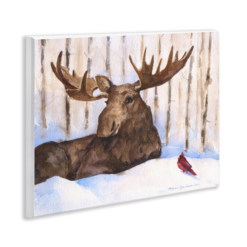 Plaque murale orignal et cardinal rouge, design par George Dyachenko