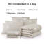 Ensemble d'édredon pour lit double 7 pièces MaiRêve Beige, Crinkle-125767464-125767470