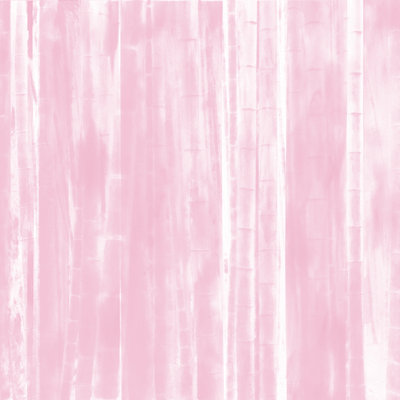 Pink Striped Bamboo - Wrapped Canvas Painting