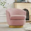 Fauteuil demi-tonneau pivotant en velours Janien-797537533