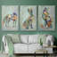 Fantastic Florals Fox, assis, impression sur toile 3 pièces-91891347-91891349