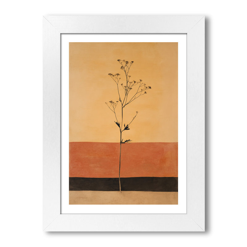 Nordic Wall Art single tall botanical stem silhouette in terracotta and beige Home Decor Giclee Art Print, minimal Scandinavian 1 Piece Wall Art