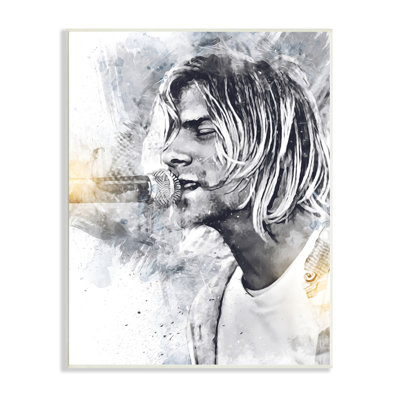 " Kurt Cobain Singing Portrait " by Birch&Ink