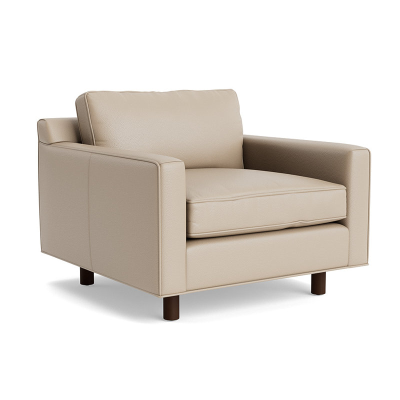 Hunter Upholstered Armchair, Sienna, Greenwich Performance Leather - Taupe