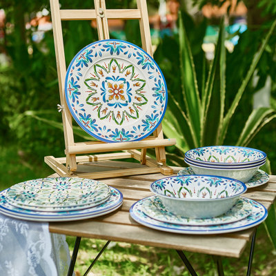 Janiely 12 Piece Melamine Dinnerware Set - Service for 4