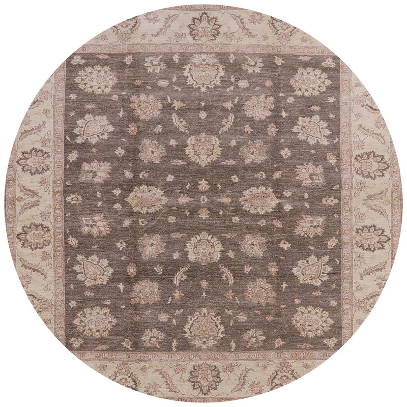 Tapis oriental beige / brun Hedy, Rond 3 pi