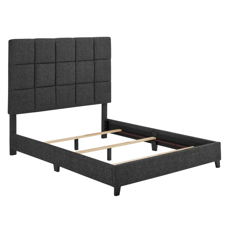Lit plateforme élégant et confortable pour une chambre à coucher moderne et relaxante, Gris, Grand