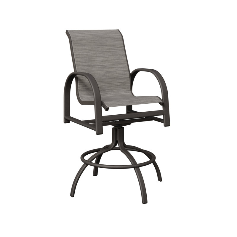 Chaise de bar pivotante en aluminium Cazares Graphite Speckle, Mica perle, Graphite moucheté