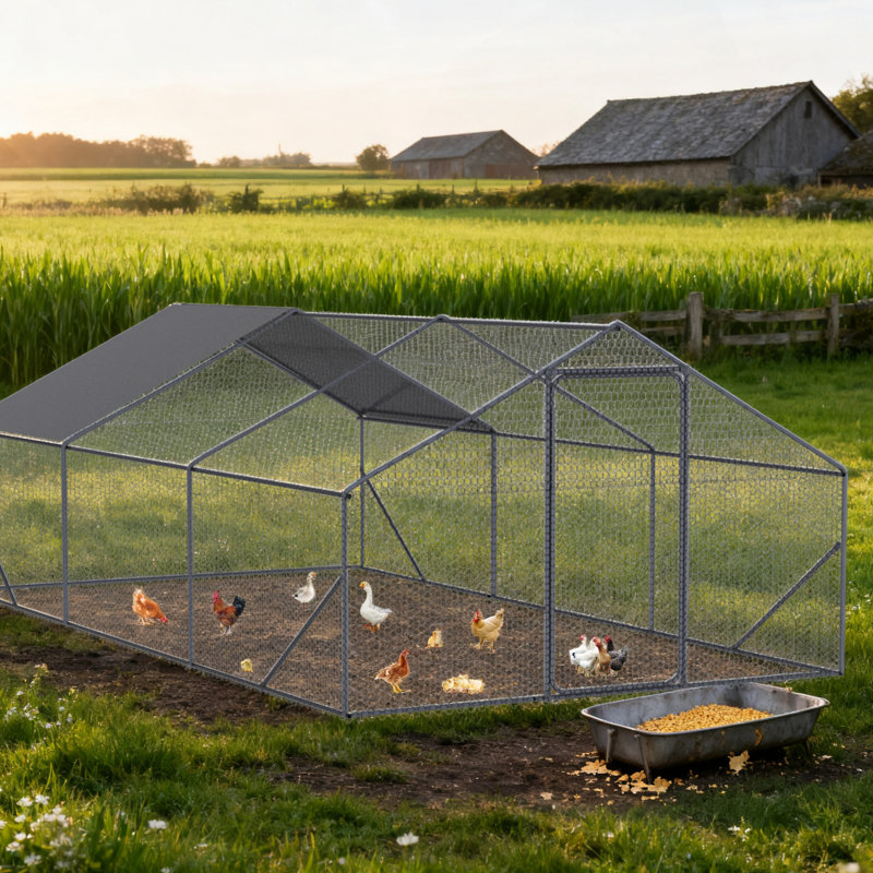  Poulailler extérieur en métal grand espace 20 * 10 * 6 pi 3 unités pour une utilisation en extérieur à la ferme
