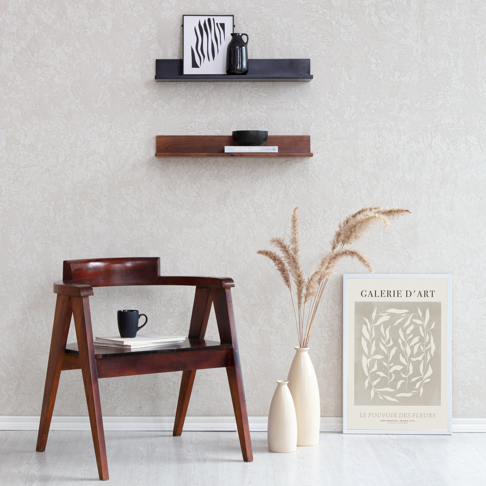 Dezerea Floating Shelf, 3.5'' H X 36'' W X 6.75'' D, Walnut