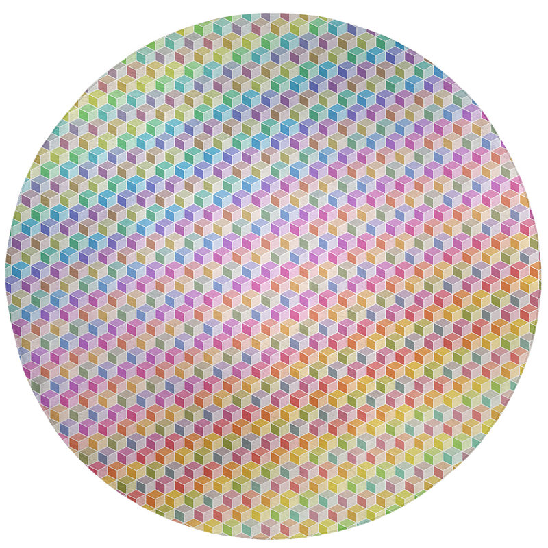 Chenille Geometric Indoor Rug, Round 5'