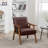 Accent Chair with Upholstery and Solid Wood Frame, Classic Mid-Century Modern Living Room Furniture for Extra Seating-2089275829