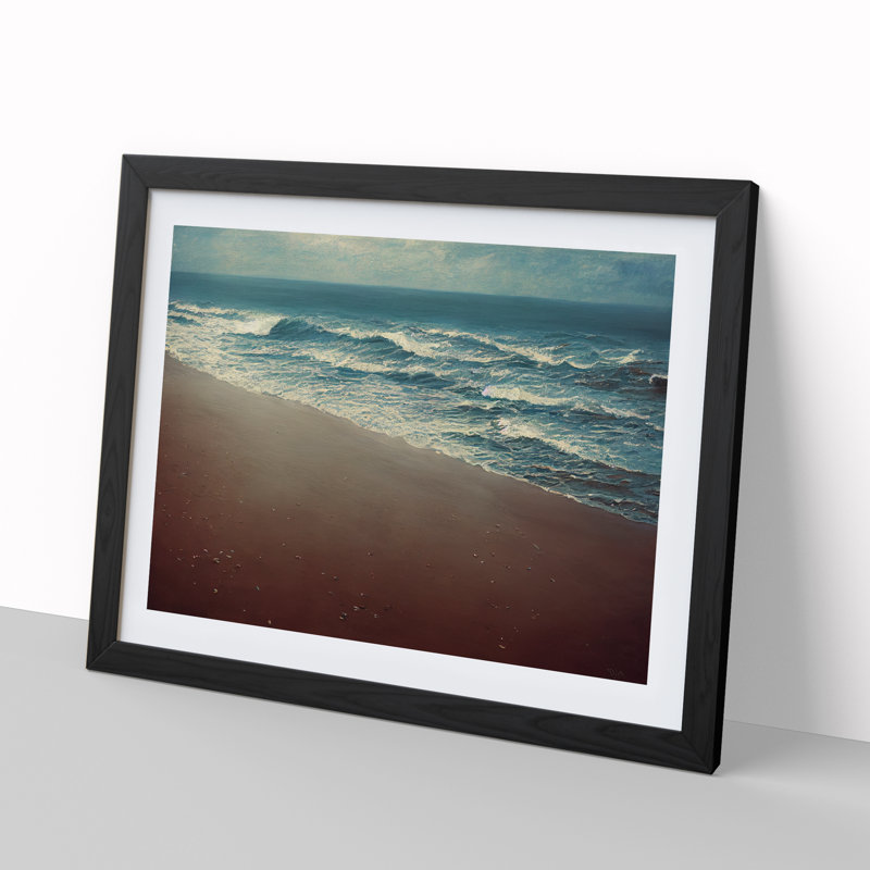 Beach Painting - Single Picture Frame Painting, Black, 46cm H x 64cm W x 2cm D