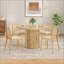Table de salle à manger ronde pour 4 personnes, petite table de cuisine en bois avec base en métal robuste, table de salle à manger ronde moderne pour salle à manger, assemblage facile-2098173555