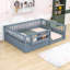 Wood Floor Bed with Fence and Bookshelf-1806192225-1806192227