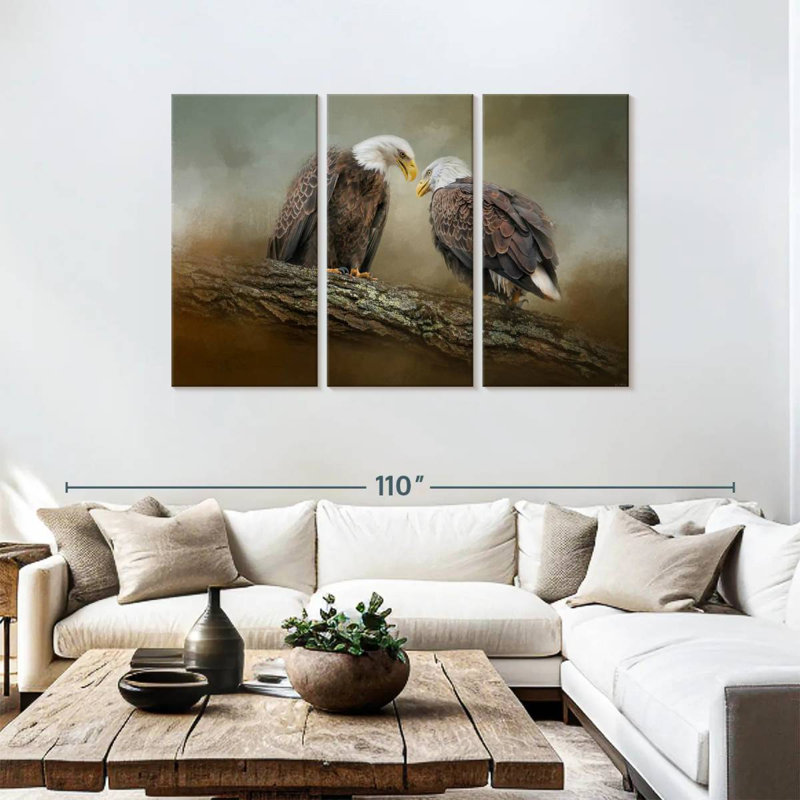 Brampt Quiet Conversation Bald Eagles, 48" H x 74" W