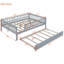 Lit de jour double avec couchette et barrière de sécurité grise - Créez un espace de repos confortable et confortable pour la chambre à coucher-158667674-158667679