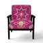 Fauteuil d'appoint rembourré de velours bohémien chic G collage - Carreaux orange marocain I-46240737-46240745