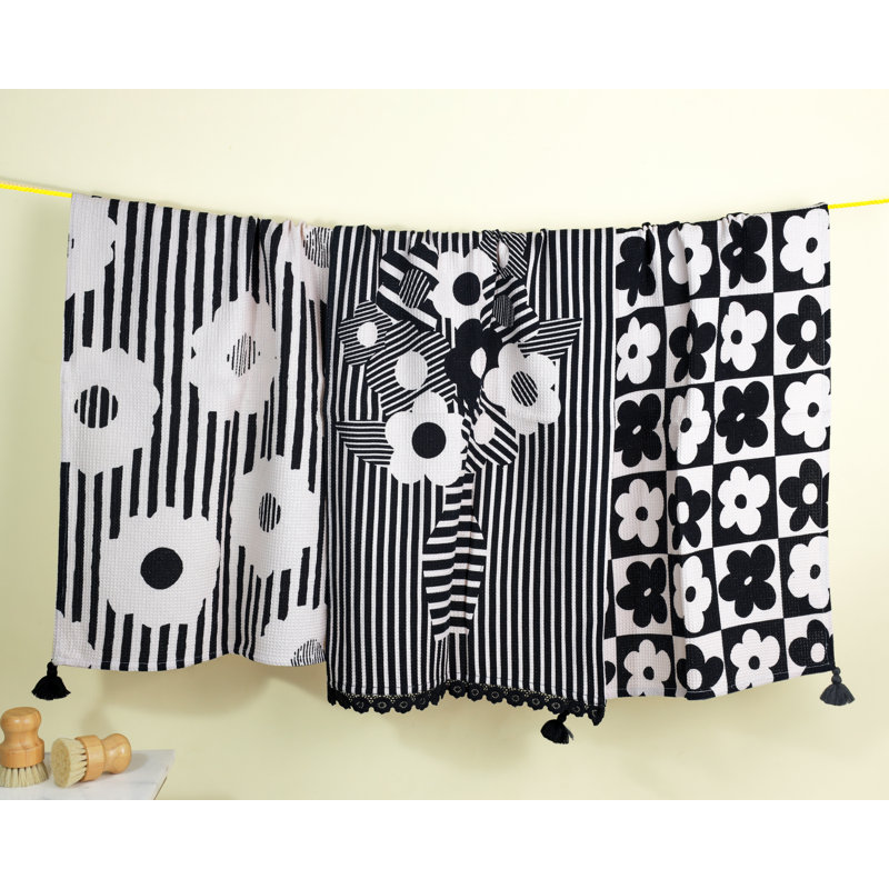Modern Graphic Floral Kitchen Towel Set