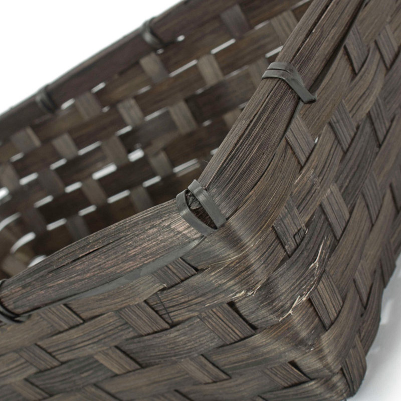 Painted Bamboo Serving Tray, 9 cm H x 31 cm L x 19 cm W, Brown