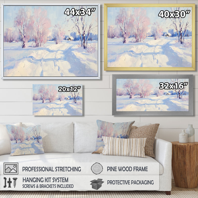 Winters Peace In To The Woods - Winter Landscape, reproduction d'art mural, H 16 po x l 32 po, Brun