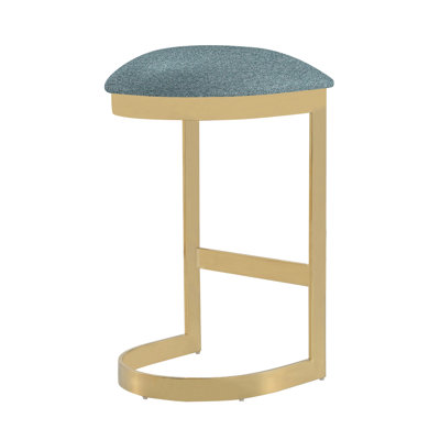 Davutlar Upholstered Counter Stool with Metal Frame