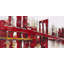 Abstract And Industrial Red Bridge Print On Canvas-98693964