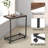 Summerlee C Shaped Bed Side Table with Wheels, Slide Under Sofa Table or Use as Laptop Table