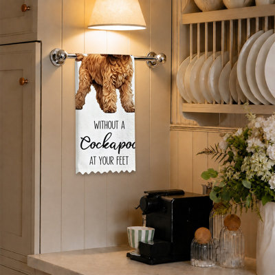  Serviettes de cuisine en microfibre, linges à vaisselle réutilisables absorbants, décoratifs résistants à la décoloration, 16 po x 24 po, texte brun clair debout