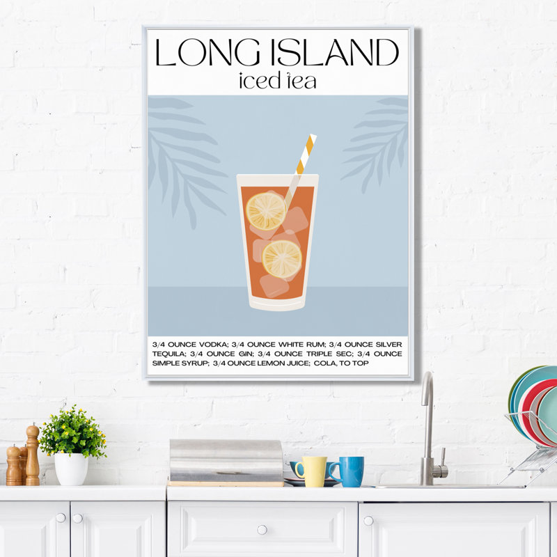 Thé glacé Long Island, Cadre flottant blanc, H 20 po x l 12 po