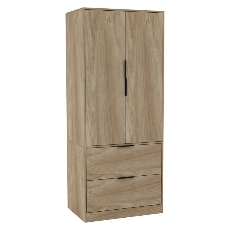 Sibby 2 Door Solid Wood Wardrobe, Oak