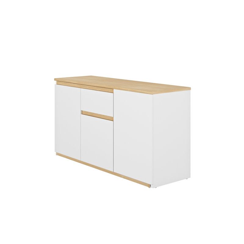 Jahier 136Cm W L-Shaped Desk with Cabinet
