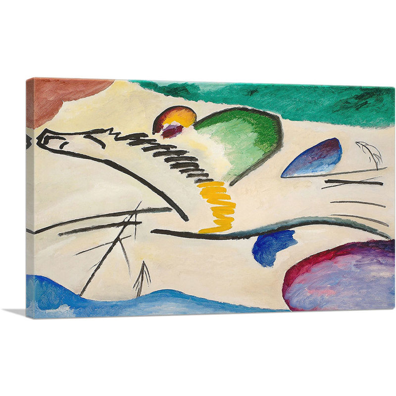 «Reiter Lyrish» par Wassily Kandinsky, reproduction d'art sur toile tendue, H 18 po x l 26 po x P 0,75 po